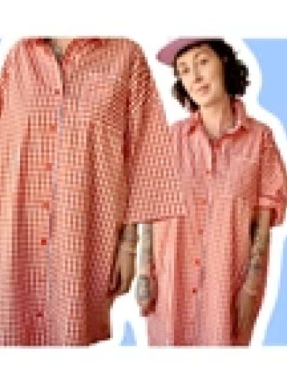 Red Sky orange gingham dress, one size, NWOT